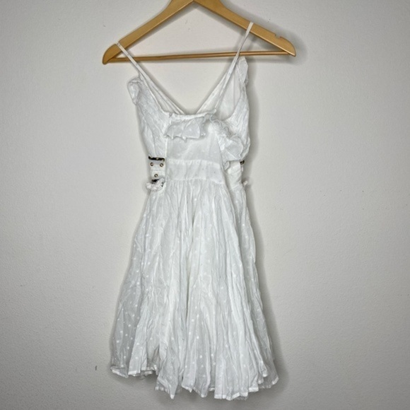 Place Nationale La Vernette Strappy White Bridal Sun Mini Dress NWT - Picture 7 of 16